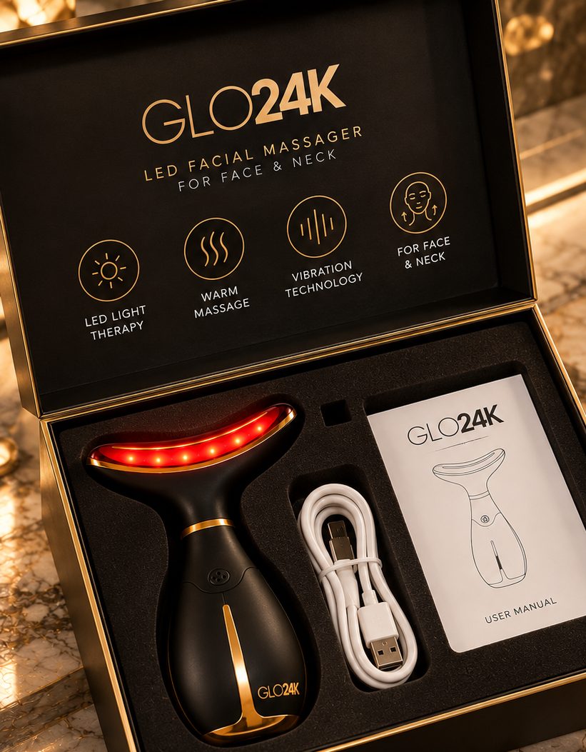 Open GLO24K gift box with the device, USB cable and user manual